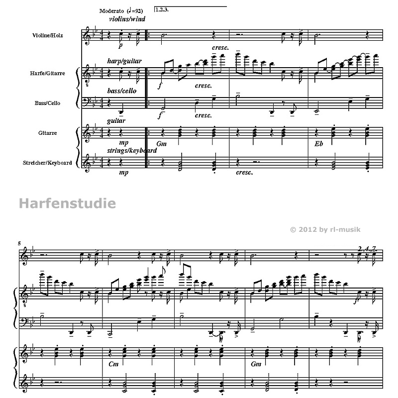 Harfenstudie (1. Seite / 1st page)